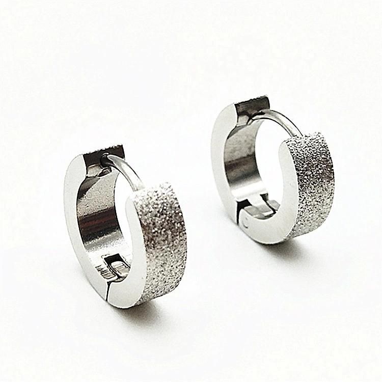 Cool Punk Men′s Stainless Steel Hip Hop Stud Round Earring