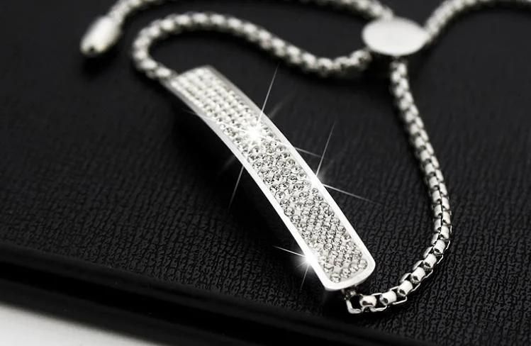 Innovative Designed Metal Bangle Diamond Inserted Bracelet