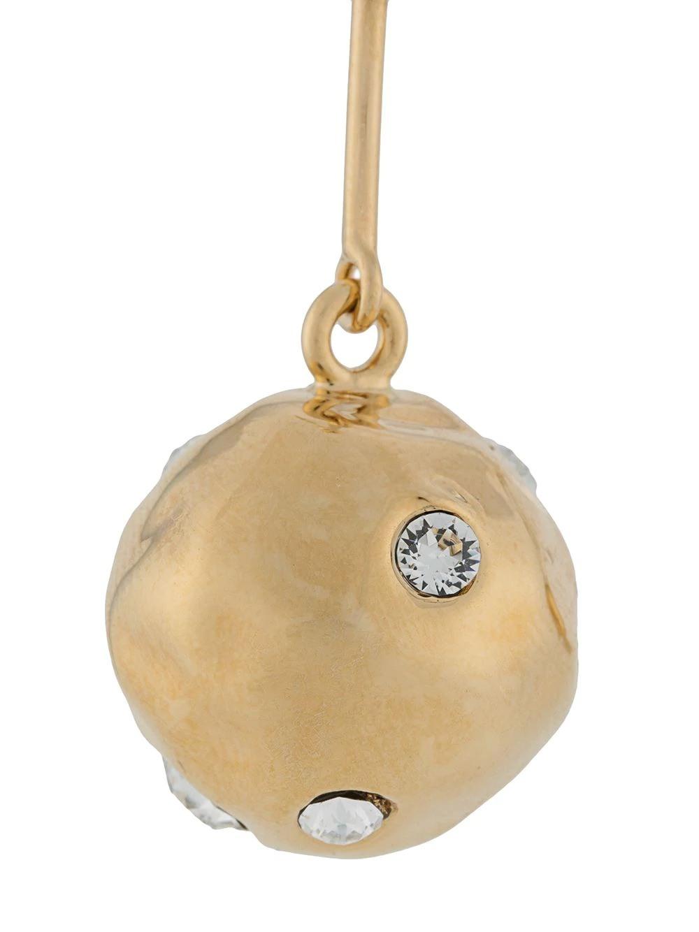 Fashion Metal Ball with Diamond Temperament Earrings Jewelry