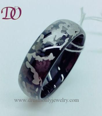 Custom Made Laser Pattern Tungsten Ring