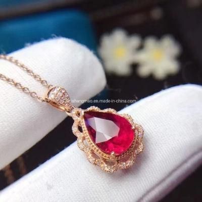 Natural Rubellite Pendant with Certification Fashion Jewelry South Africa Diamond