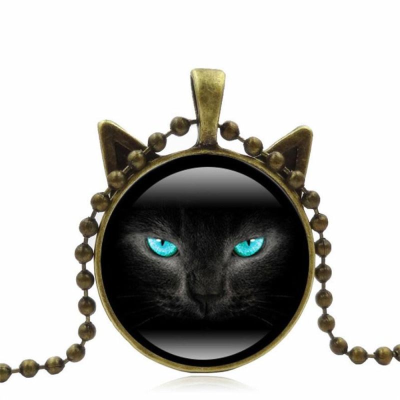 Custom Hot Sale Fashion Glass Cat Jewelry Necklace