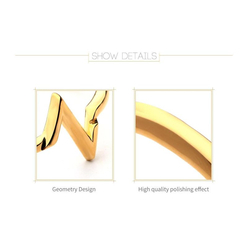 Polishing Effect Geometry Design Brass Bracelet for Event