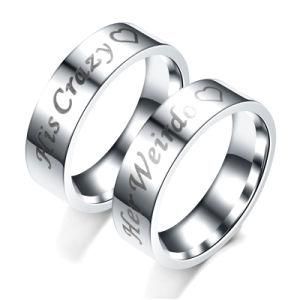 Fashion Women Men Couples Stainless Steel Siliver Ring Jewelry