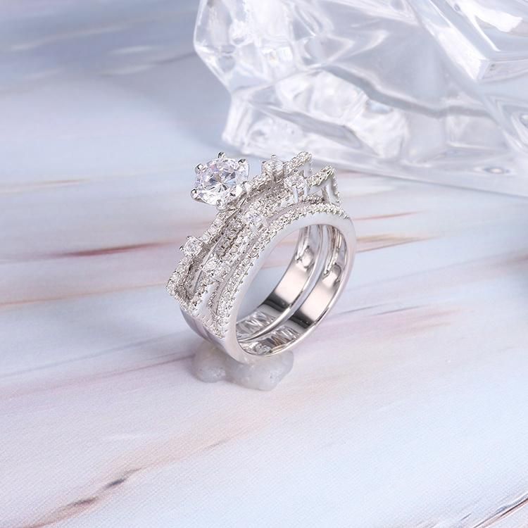 Fashion Accessories 925 Silver Factory Wholesale Women Trendy Moissanite Luxury Elegant CZ Jewellery Beauty Ring