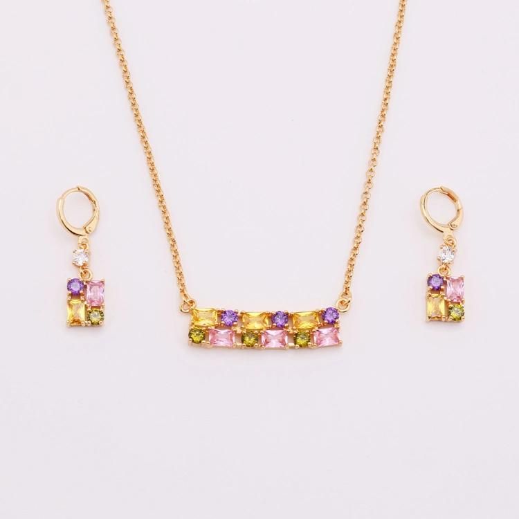 Costume Wholesale Fashion Imitation Gold Silver Stainless Steel Charm Earring Sets Pendant Necklace Jewelry