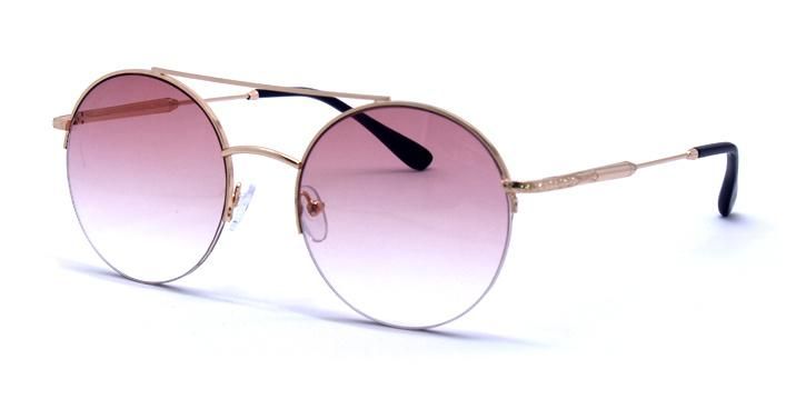 100% UVA/ UVB Protection (UV 400) Retro-Style Round Shape Frame in Classy Golden/Silver Metal Sunglasses
