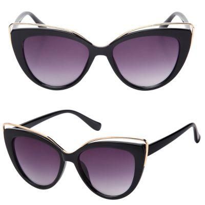 Cat Eye Double Frame Mixed Material Sunglasses