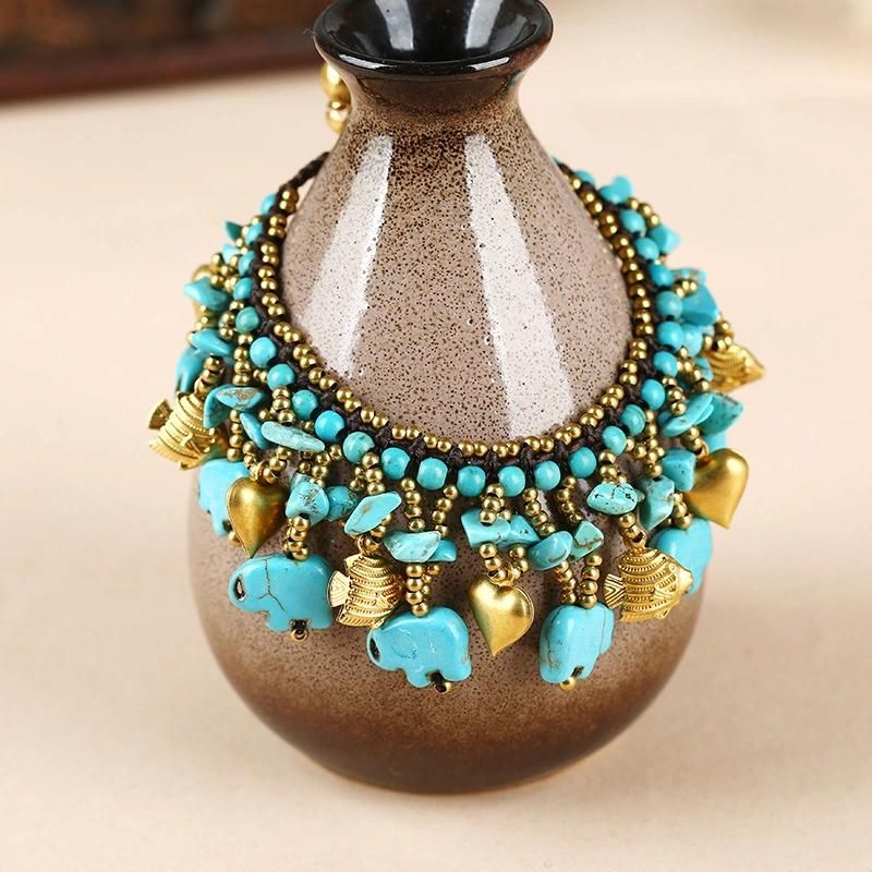 Wholesale Fashion Jewelry Turquoise Bohemian Style Elephant Bracelet
