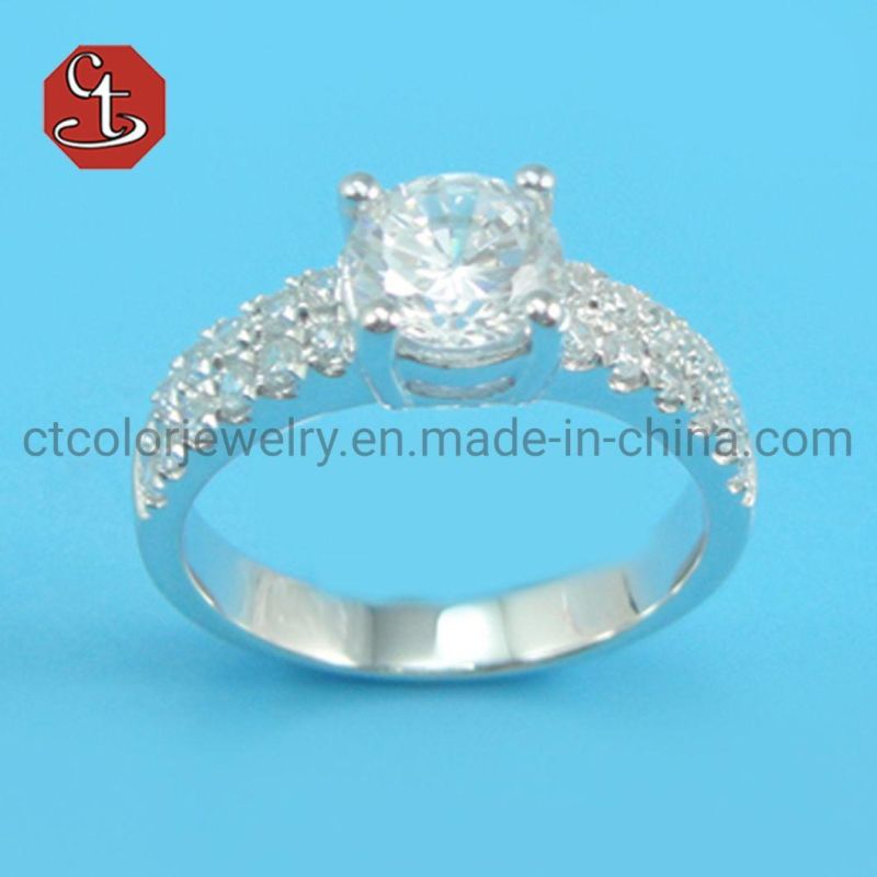 Women′s Engagement Silver Ring CZ Stone Promise Rings for Women Bridal Jewelry