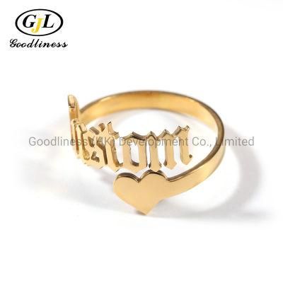 Customized Fashion Hip Hop Personality Cut Ring DIY Letter Ring