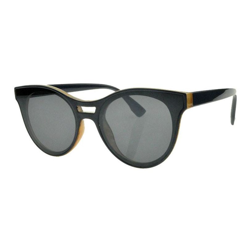 2018 Stylish Cat Eye Flat Lens Sunglasses with Two Bridge