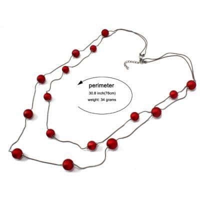 Rubber Beads Fashion Long Sweater Chain Wild Autumn and Winter Accessories Double Necklace