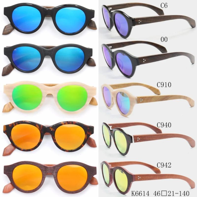Wood Wooden Sunglasses with Mirror Lens