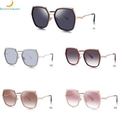 Ready to Ship Elegant Women Tr90 Metal Geometric Polarized Sunglasses