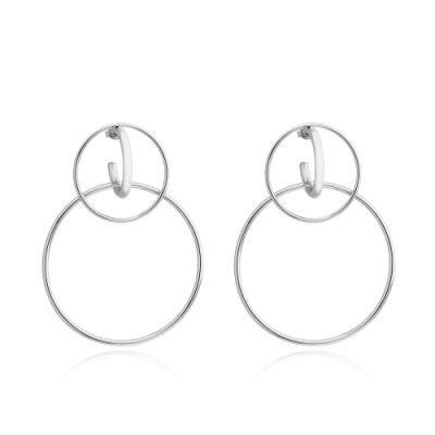 Geometric Retro Jewelry Metal Earring Open Circle Shape Earrings