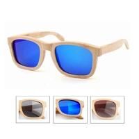 Square Frame Bamboo Sunglasses with Tac Polarized Lens