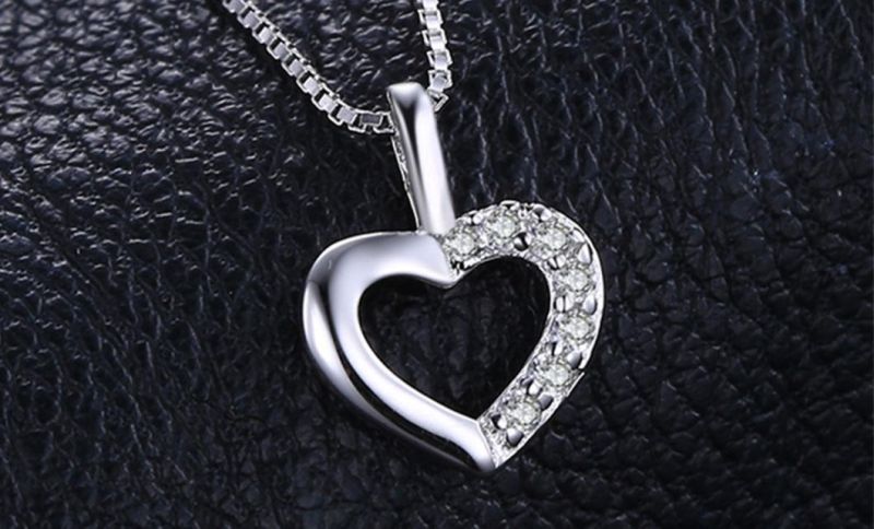 925 Sterling Silver Love Hearts Pave Cubic Zirconia Pendant Necklace Fashion Jewelry Wholesale