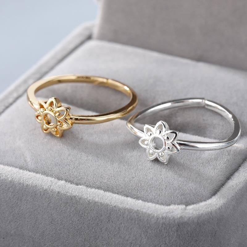 Fashion Small Flower Hollow out Open Adjusment Gold Plated Ring