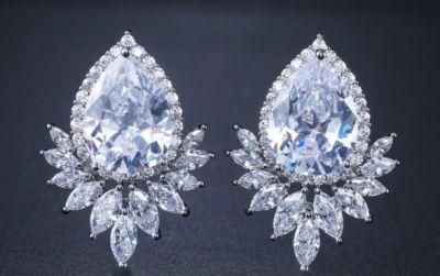 Bridal Earring, Wedding Earring, Bridal Wedding CZ Earring, Bridal Jewelry