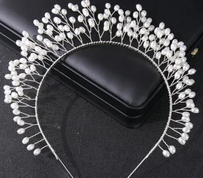 Bridal Wedding Pearl Tiara Headband Hair Comb Hair Vines Headpiece