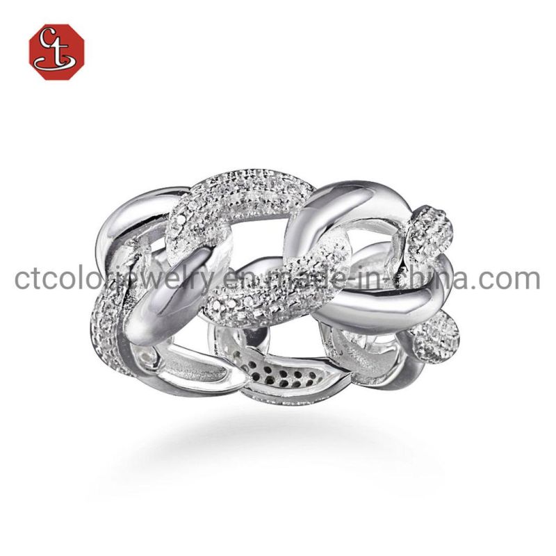 Twisted Silver Rings Fine Jewelry Fashion Brass or Sterling 925 Silver Ring