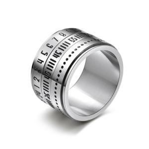 Stainless Steel Fashion Man Arabic Numerals Ring Jewelry