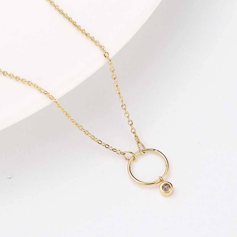 Fashion 14K Electroplated Genuine Gold Color Necklace Stainless Steel Necklace