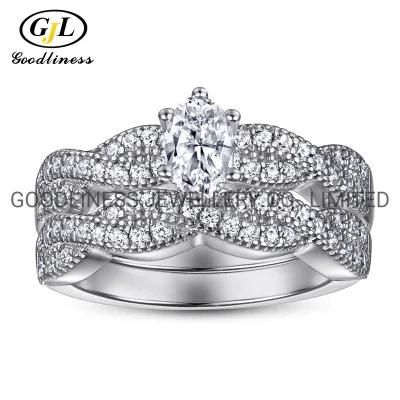 925 Sterling Silver Women CZ Rings Set Wedding Jewelry