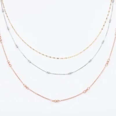 Fashion Accessories 18K Gold Plated Stainless Steel Fashion Multilayered Layering Necklace for Girls Jewelry Design