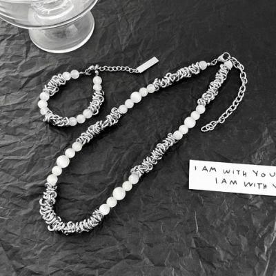 Manufacturer Custom Stainless Steel Jewelry Set High Quality Opal Chain High-End Couple Fashion Necklace Bracelet jewellery Set