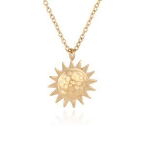 Fashion Stainless Steel Moon Sun Star Pendant Necklace