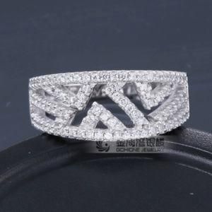 Halo Fashion CZ Ring Design in Sterling Silver 925