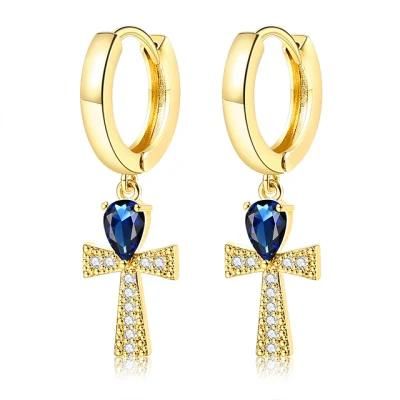 Fashion Creative Copper Cross Earring Accessories Christian Jewelry for ED-K-Kzce329