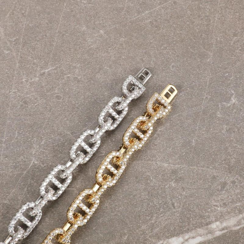 18 Inch 11mm Iced Diamond Cuban Link Plated Yellow Gold Moissanite Chain Necklaces