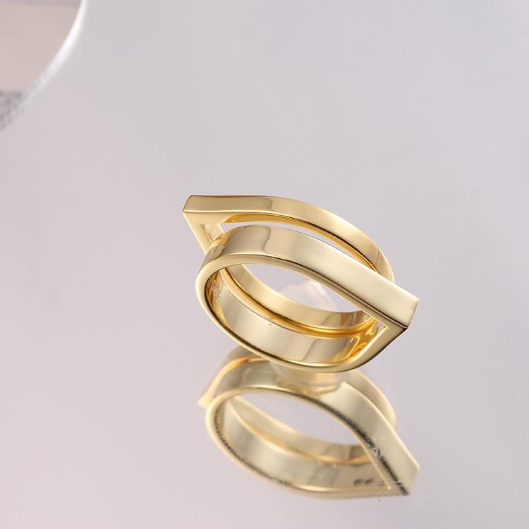 Gold Plated 925 Silver Fashion Accessories Luxury Elegant Jewellery Beauty Fashion Jewelry 2022 Trendy Women Fine Ring