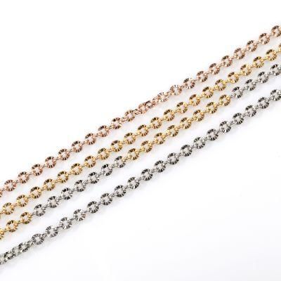 Hypoallergenic Stainless Steel Unwelded Cross Chains Link Embossed Cable Chains Pressed for DIY Jewelry Making
