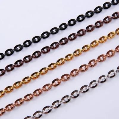 Stainless Steel Necklace Flat Link Cable Chain for Fashion Accessories