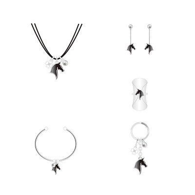 Classic Black Wooden Horse Pattern Imitation Jewelry
