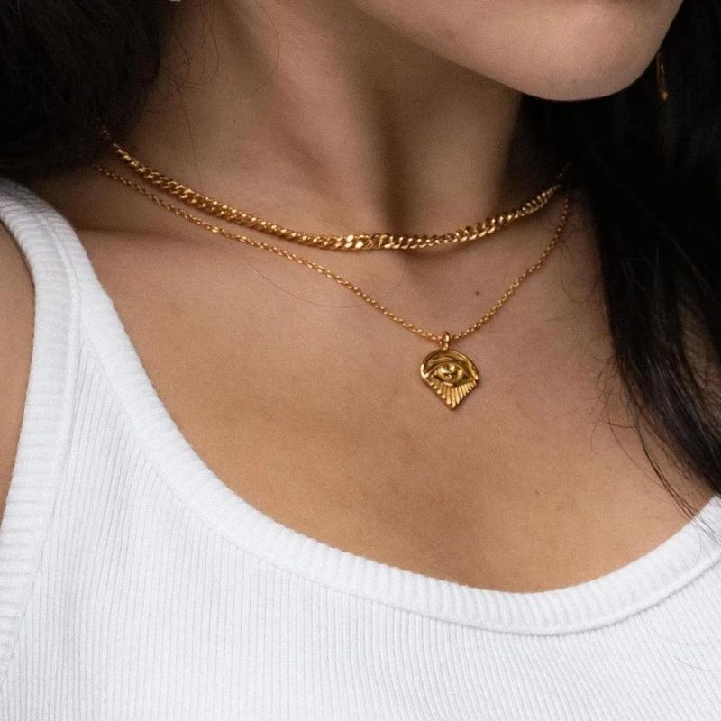 18K Vermeil Gold Jewelry925 Sterling Silver Evil Eye Necklace