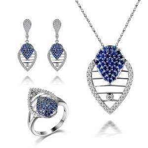 Exclusive Tanzanite CZ Stone Solid Sterling Silver Jewellery Set