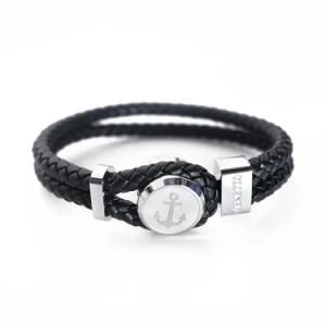 Wholesale Customizable Logo Bracelet, Mens Leather Bracelet