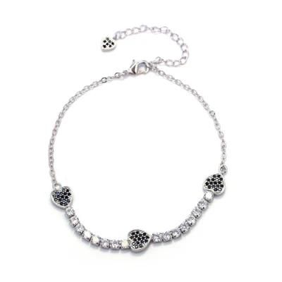 Wholesale Fashion Luxury Jewelry New Arrival Heart Zircon Chain Bracelet
