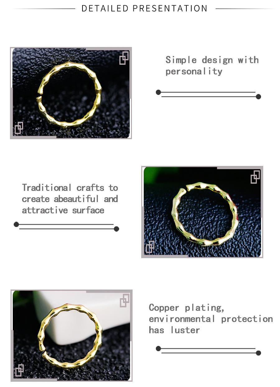 Simple Personality Bamboo Ring, High-Rise Gold Ring