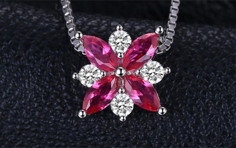 Created Ruby Ring for Women 925 Sterling Silver Fashion Party Fine Jewelry