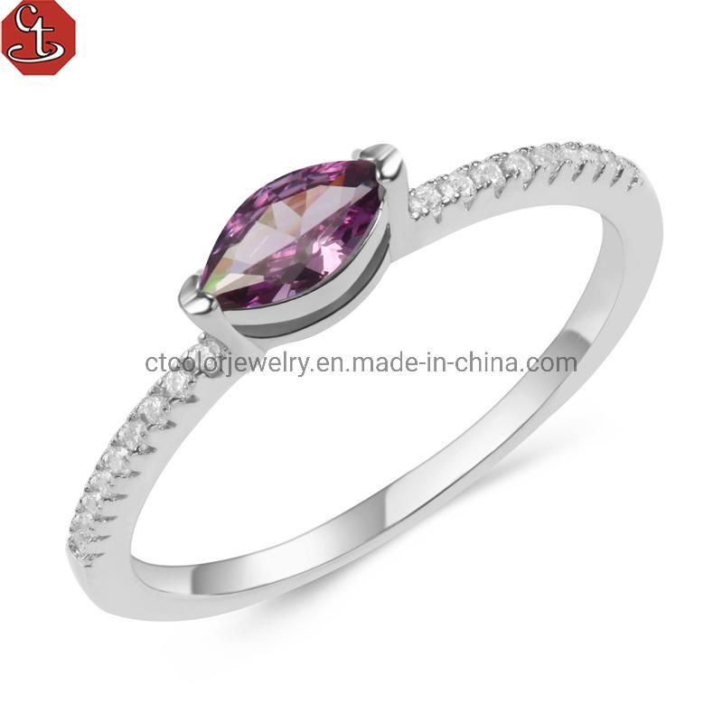 Fashion jewelry colorful Gemstone 925 silver Ring for gift