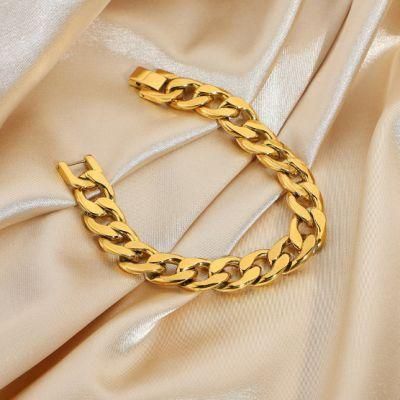Stainless Steel Jewelry Simple Fashion Bracelet 14K/18K Gold Plated