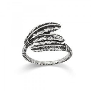 Vintage Silver Rings for Women Feather Ring with Alloy Jewelry