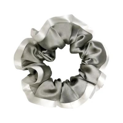 Pure Silk Scrunchies for Girls in Grey Color