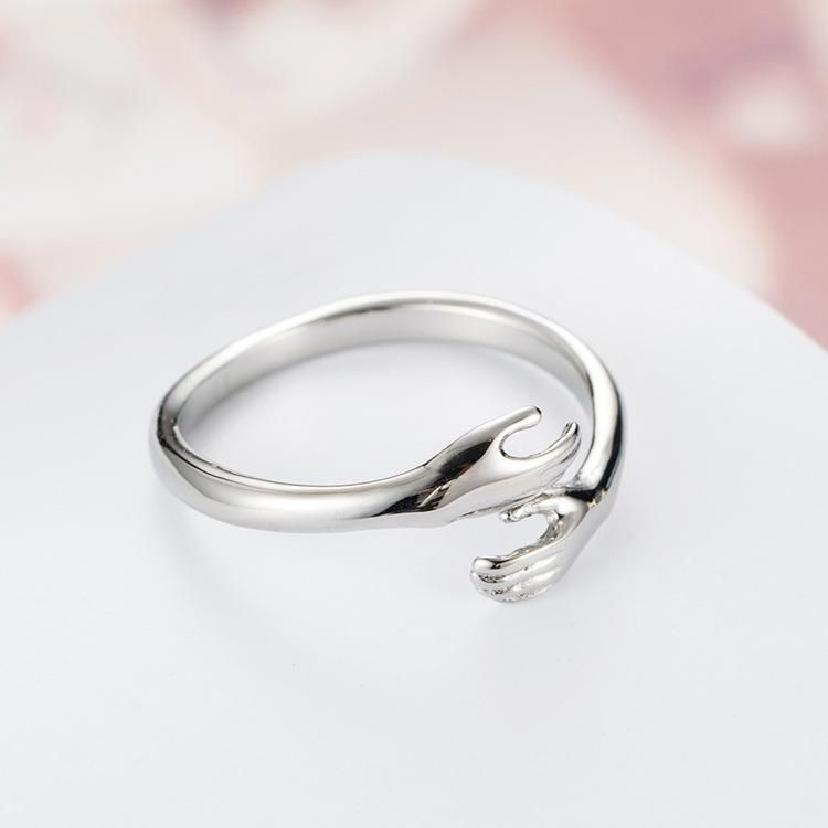 Romantic Hands Love to Embrace The Titanium Steel Ring
